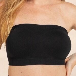 Truekind Convertible Strapless Bandeau Bra Womens Medium Black Wireless Stretch